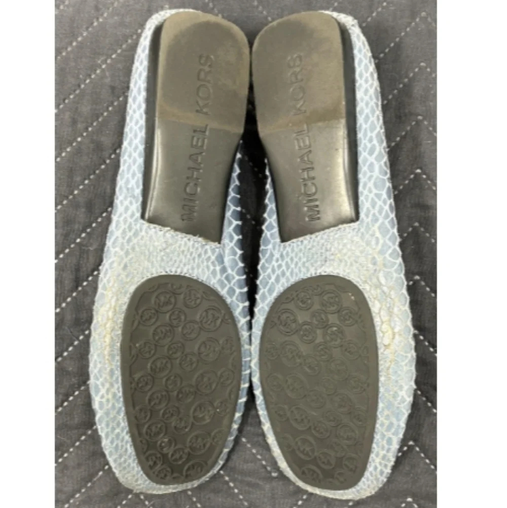 > Michael Kors Textured Blue  Leather Flats Women's Size 7.5